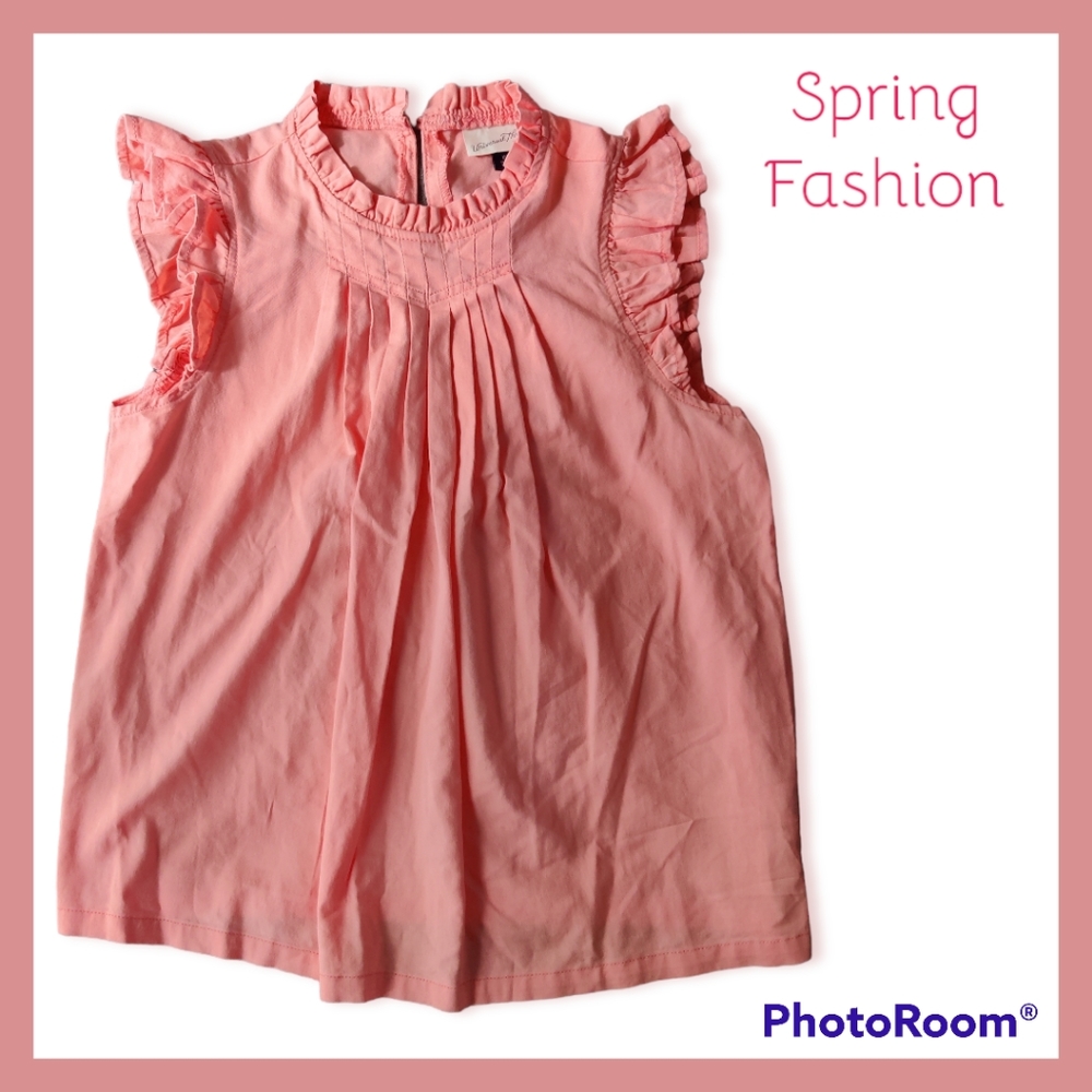 🩷 Universal Thread size XS boho ruffled sleeveless blouse top